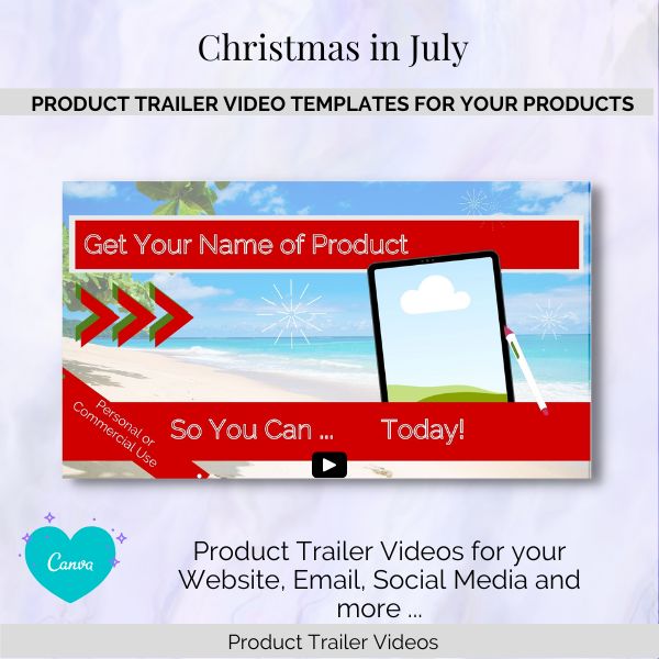 Product Trailer Video Digital Planner Christmas in July