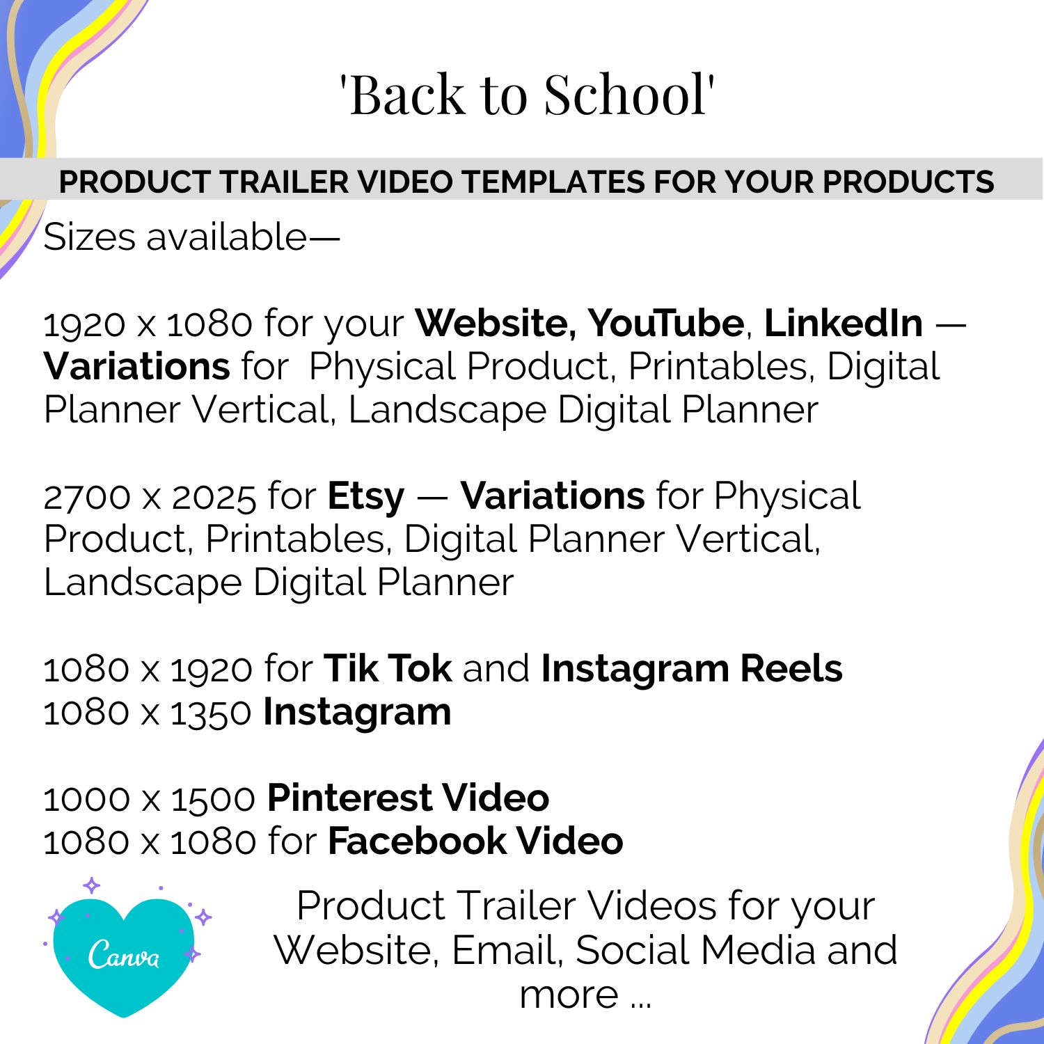 Back to School Video Promo Templates