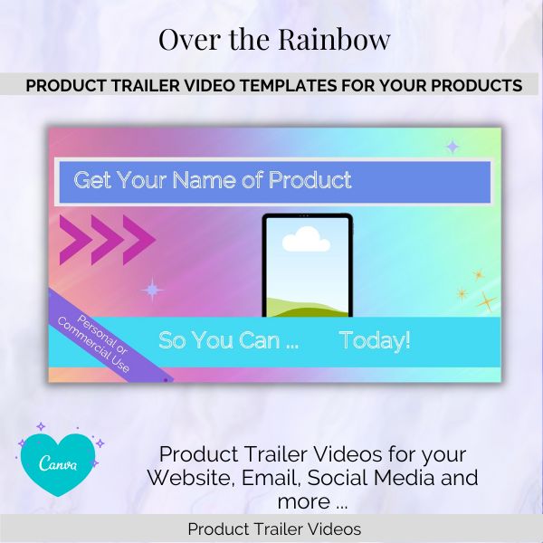 Vertical Digital Planner Video Template Over the Rainbow